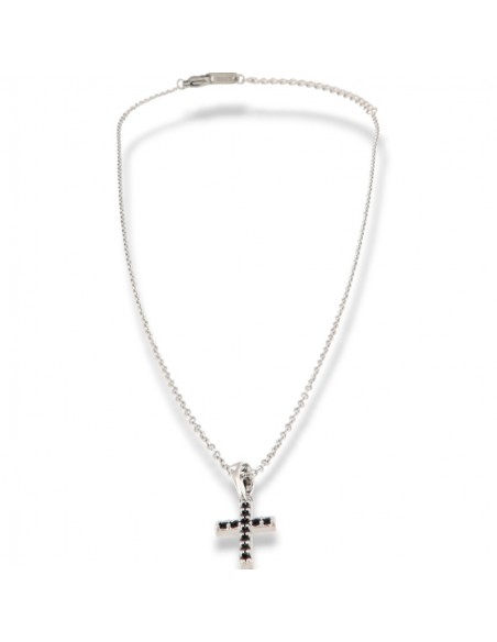 Collana Acciaio Crocifisso Zirconi Neri [3f059b4f]