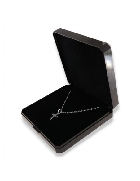 Collana Acciaio Crocifisso Zirconi Neri [513e1946]