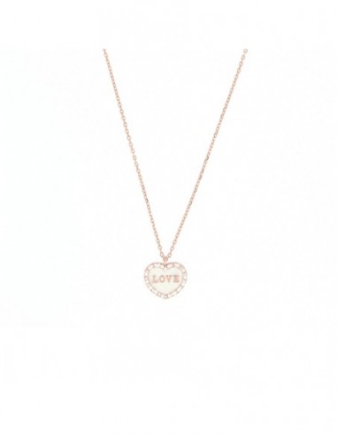 Collana Argento Rosato Catena Con Pendente Cuore [311f03f9]