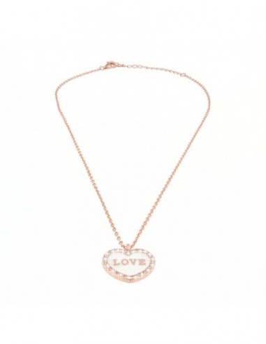 Collana Argento Rosato Catena Con Pendente Cuore [0aa7b273]