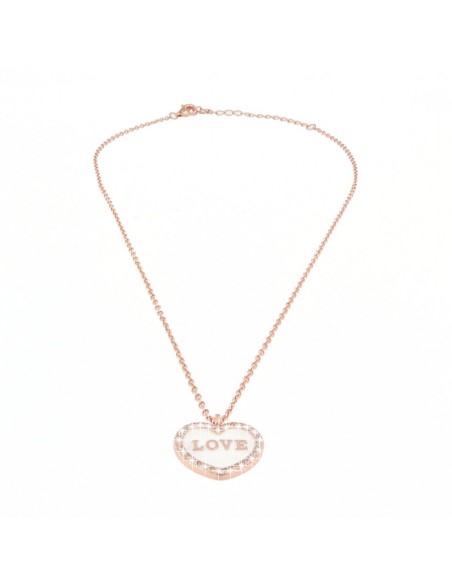 Collana Argento Rosato Catena Con Pendente Cuore [0aa7b273]