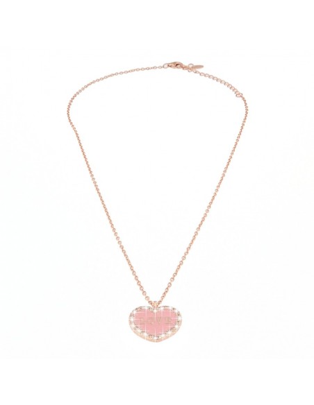 Collana Argento Rosato Catena Pendente Cuore Rosa [8d0b6a72]