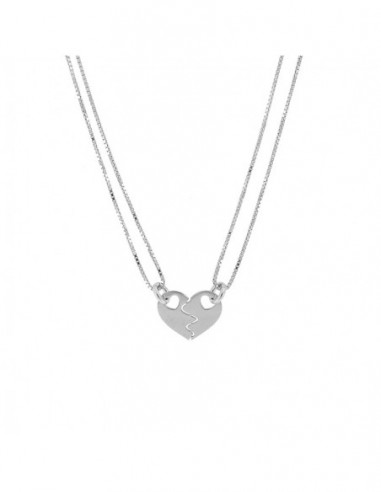 Collana Argento Rodiato Cuore DIvidibile 12MM [5f2481f0]