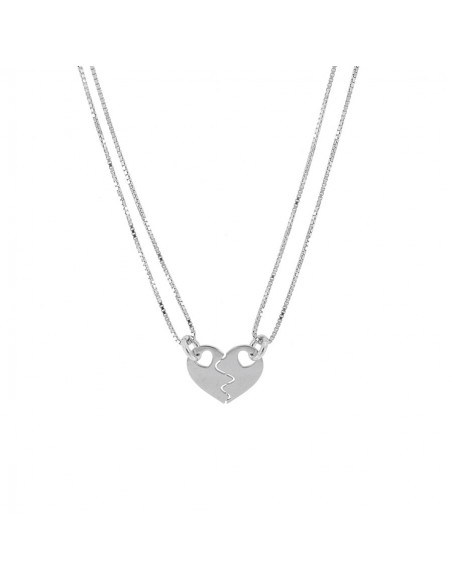Collana Argento Rodiato Cuore DIvidibile 12MM [5f2481f0]