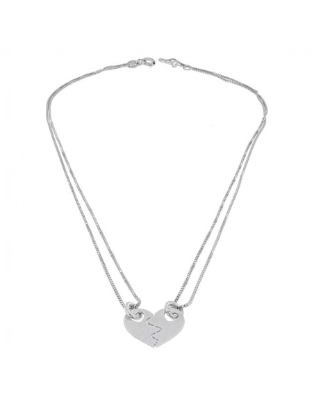 Collana Argento Rodiato Cuore DIvidibile 12MM [04fe0370]