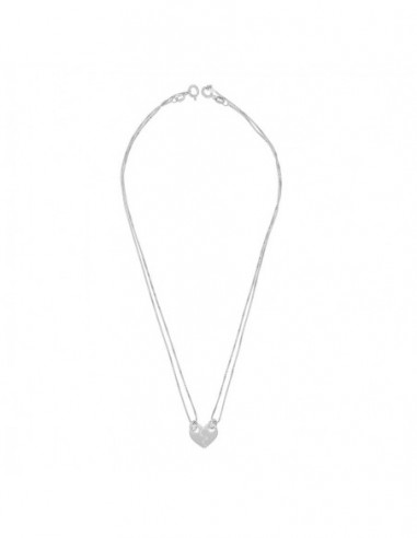 Collana Argento Rodiato Cuore DIvidibile 12MM [01ae446e]