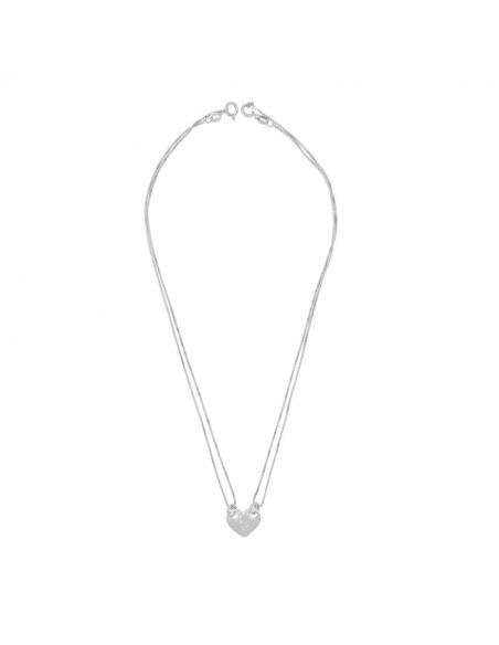 Collana Argento Rodiato Cuore DIvidibile 12MM [01ae446e]