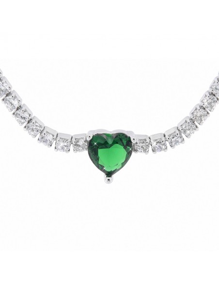 Collana Argento Rodiato Tennis Con Cuore Centrale [0479afa8]