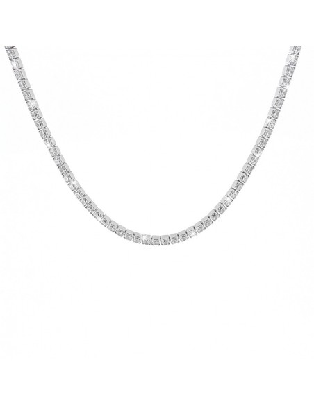 Collana Argento Rodiato Zirconi Bianchi 2,5MM [5f939c31]