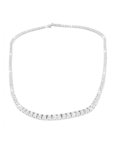 Collana Argento Rodiato Zirconi Bianchi 2,5MM [afd60cab]
