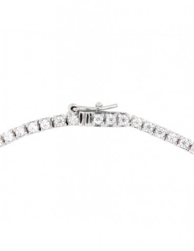 Collana Argento Rodiato Zirconi Bianchi 2,5MM [1d9b8ab1]