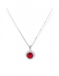Collana Argento Rodiato Principessa Rossa Tonda [3e81f159]