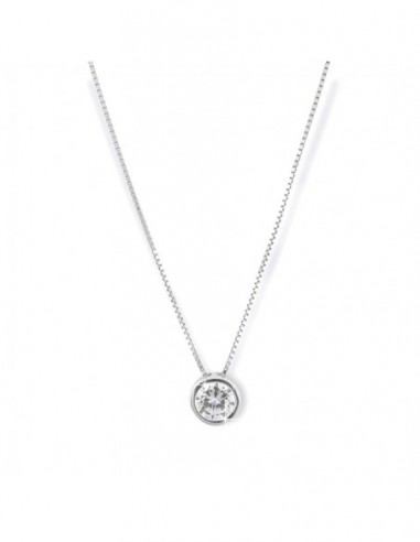Collana Argento Rodiato Punto Luce 8MM [e2f7f54a]