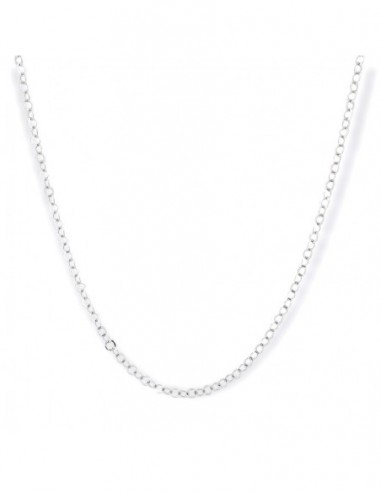 Collana Argento Rodiato Rollo Schiacciata 40CM [866cf97f]