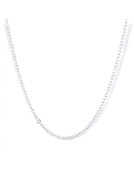 Collana Argento Rodiato Rollo Schiacciata 40CM [866cf97f]