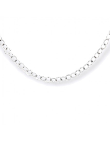 Collana Argento Rodiato Rollo Schiacciata 40CM [5cf6acc5]