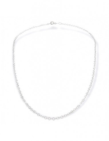 Collana Argento Rodiato Rollo Schiacciata 40CM [ebeb6dc1]