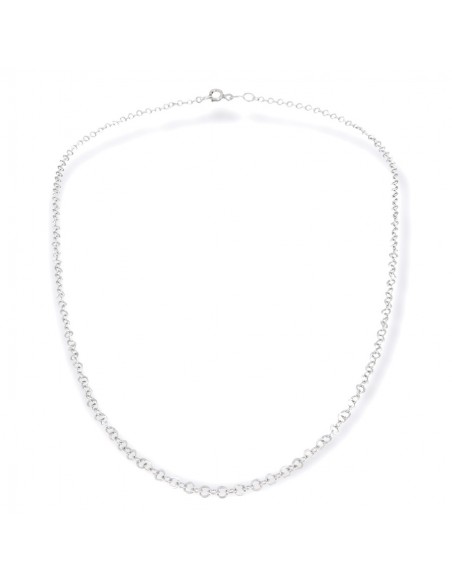 Collana Argento Rodiato Rollo Schiacciata 40CM [ebeb6dc1]