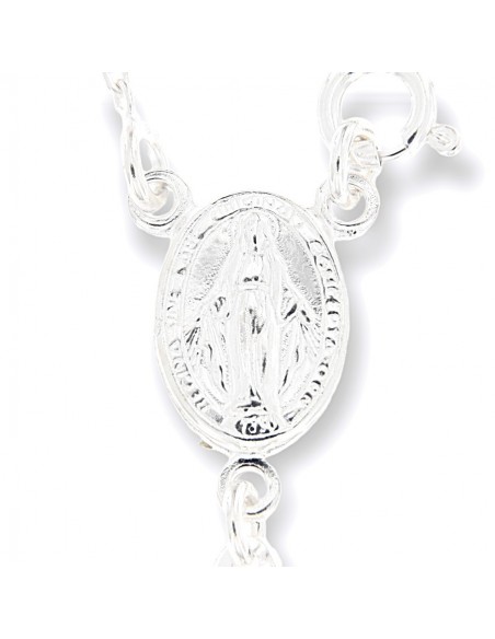 Collana Argento Rodiato Rosario Sfere Bianche 2,50 [dd51b514]