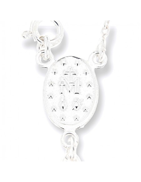 Collana Argento Rodiato Rosario Sfere Bianche 2,50 [b6ef73b3]