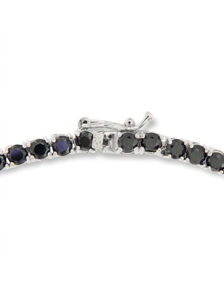 Collana Argento Rodiato Tennis Zirconi Neri 3MM 60 [ee3c8607]