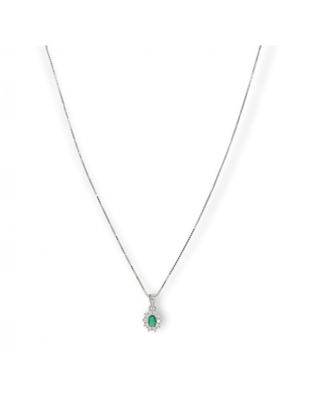 Collana Argento Rodiato Principessa Verde 4x3MM [983e27bc]