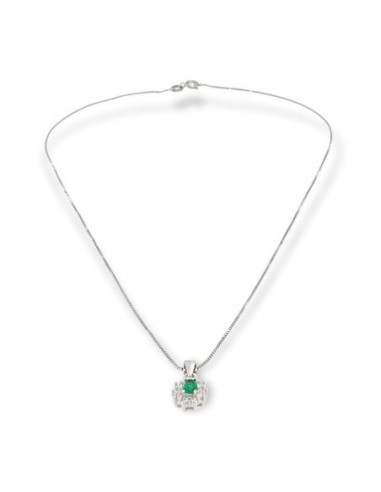 Collana Argento Rodiato Principessa Verde 4x3MM [0feb470f]