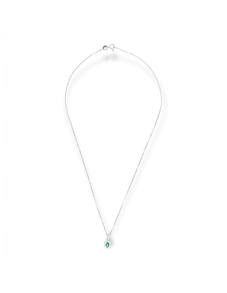 Collana Argento Rodiato Principessa Verde 4x3MM [0abb0011]