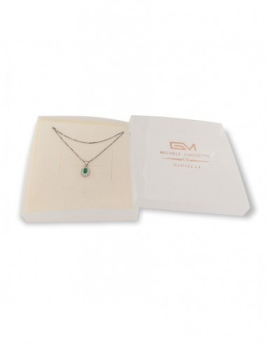 Collana Argento Rodiato Principessa Verde 4x3MM [64808218]