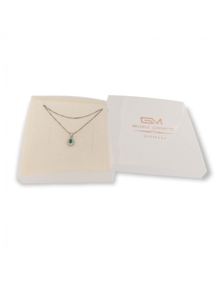 Collana Argento Rodiato Principessa Verde 4x3MM [64808218]