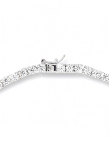 Collana Argento Rodiato Tennis Zirconi Bia. 3/50CM [3a0a1914]
