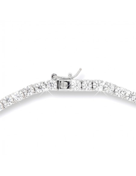 Collana Argento Rodiato Tennis Zirconi Bia. 3/50CM [3a0a1914]