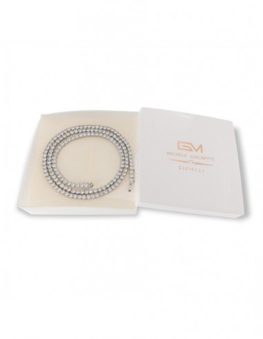 Collana Argento Rodiato Tennis Zirconi Bia. 3/50CM [54319b1d]