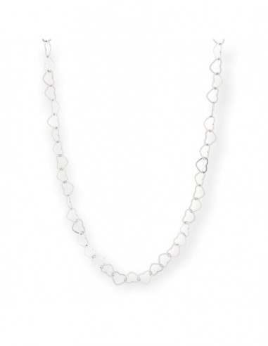 Collana Argento Rodiato Maglia Cuori [f605a5b5]