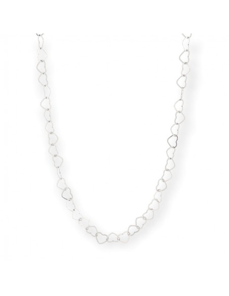 Collana Argento Rodiato Maglia Cuori [f605a5b5]