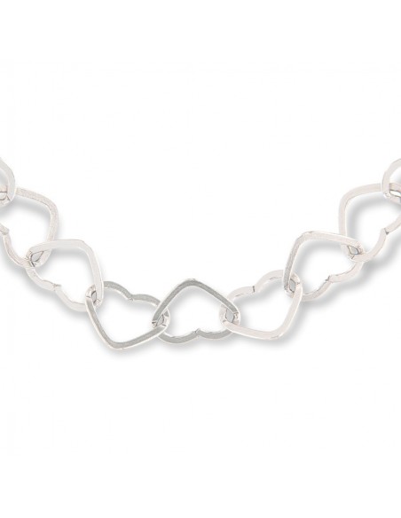 Collana Argento Rodiato Maglia Cuori [b6af3708]