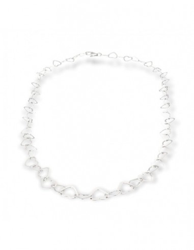Collana Argento Rodiato Maglia Cuori [01b2f60c]