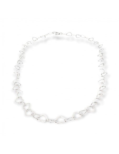 Collana Argento Rodiato Maglia Cuori [01b2f60c]
