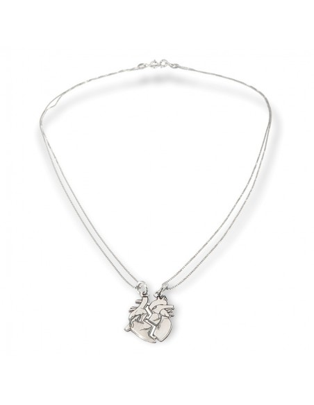 Collana Argento Rodiato Cuori Divisibili Veneziana [13592508]
