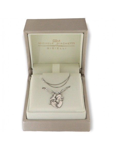 Collana Argento Rodiato Cuori Divisibili Veneziana [7832e01f]