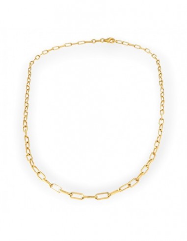 Collana Argento Dorato Catena Maglie Ovali [1d00940b]