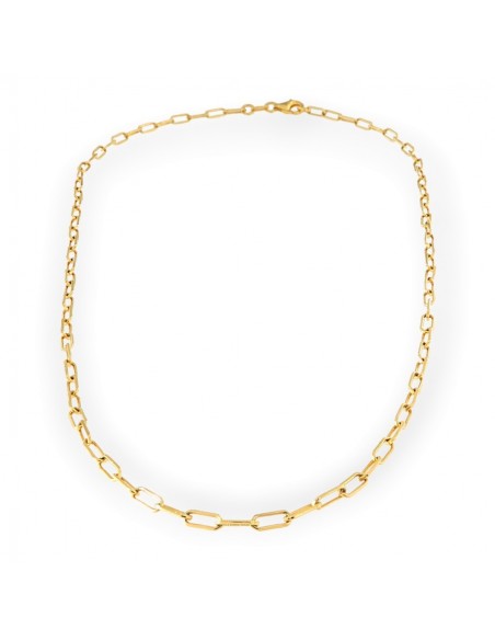 Collana Argento Dorato Catena Maglie Ovali [1d00940b]
