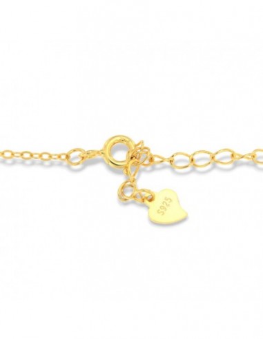 Collana Argento Dorato Scritta MOM Zirconi Bia. [3a8db5cc]