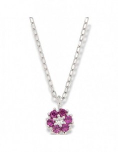 Collana Argento Rodiato Puntouce Fiore Zirconi Vio [92f09202]