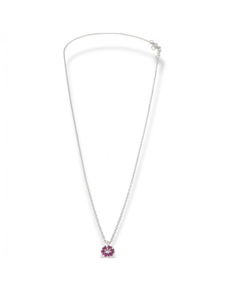 Collana Argento Rodiato Puntouce Fiore Zirconi Vio [438456b6]