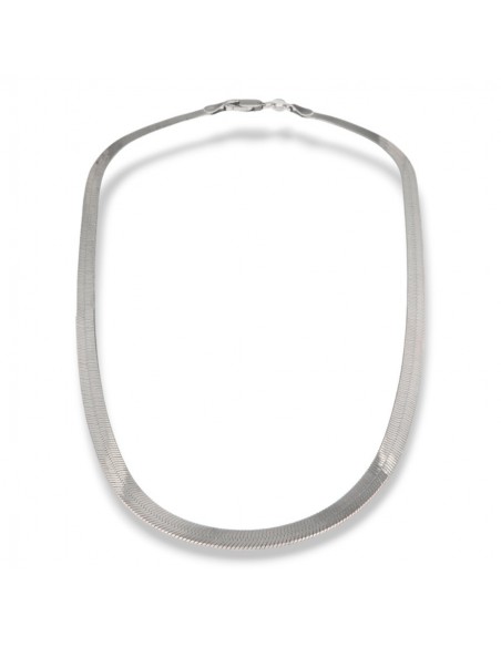 Collana Argento Rodiato Coda Di Topo Piatta [ed2e24d1]