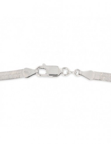 Collana Argento Rodiato Coda Di Topo Piatta [e87e63cf]