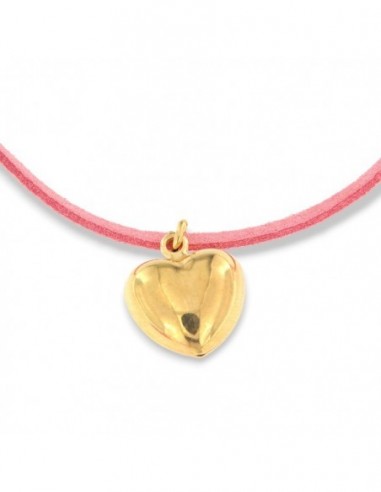 Collana Alcantara Rosa Cuore Argento Dorato [f38cc4e8]