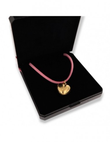 Collana Alcantara Rosa Cuore Argento Dorato [593df561]