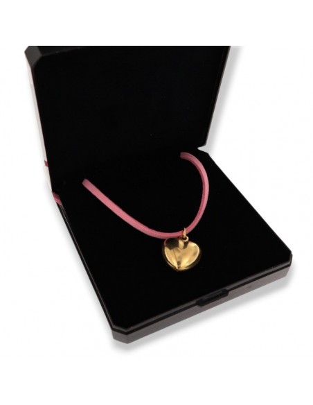 Collana Alcantara Rosa Cuore Argento Dorato [593df561]